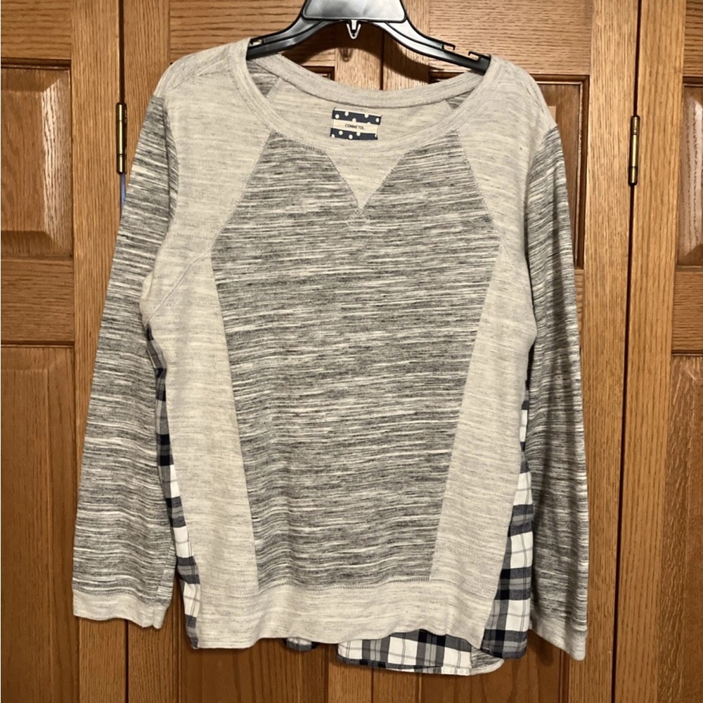 Comme Toi Womens Sz Large Pullover Sweatshirt Long Sleeve Gray